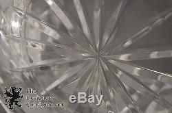 Vtg German Made Cut Glass Crystal Punch Bowl Lidded 12 Cups Starburst Pattern