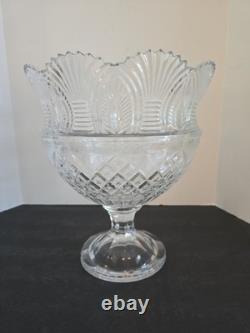 Vtg Godinger Large Heavy Crystal Cut Pedestal Punch Compote Centerpce Bowl 12T Vtg Godinger Large Heavy Crystal Cut Pedestal Punch Compote Centerpce Bowl 12T
