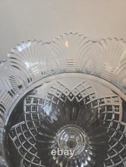 Vtg Godinger Large Heavy Crystal Cut Pedestal Punch Compote Centerpce Bowl 12T