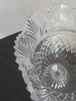Vtg Godinger Large Heavy Crystal Cut Pedestal Punch Compote Centerpce Bowl 12T