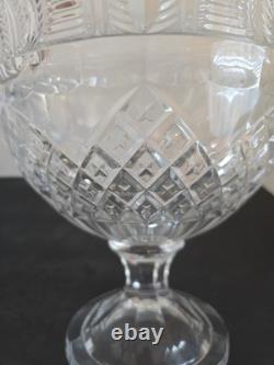 Vtg Godinger Large Heavy Crystal Cut Pedestal Punch Compote Centerpce Bowl 12T