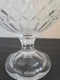 Vtg Godinger Large Heavy Crystal Cut Pedestal Punch Compote Centerpce Bowl 12T