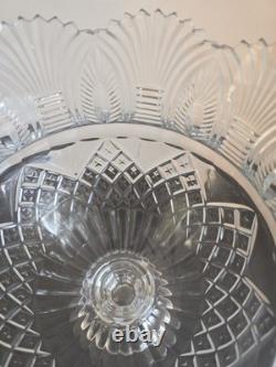 Vtg Godinger Large Heavy Crystal Cut Pedestal Punch Compote Centerpce Bowl 12T