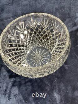 Vtg Heavy 10 Lb Cut Crystal Punch Bowl 11 Diamond Fan Thumbprint Centerpiece