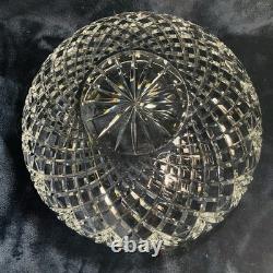 Vtg Heavy 10 Lb Cut Crystal Punch Bowl 11 Diamond Fan Thumbprint Centerpiece