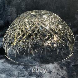Vtg Heavy 10 Lb Cut Crystal Punch Bowl 11 Diamond Fan Thumbprint Centerpiece