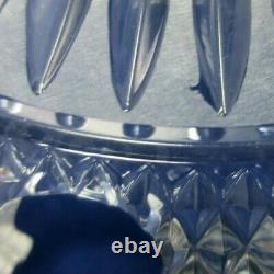 Vtg Heavy Crystal Punch Bowl Lid 11 Cups Ladle Diamond Vertical Cuts W Germany