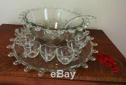 Vtg Heisey Lariat Large Punch Bowl Underplate And 12 Cups Check Shipping Options