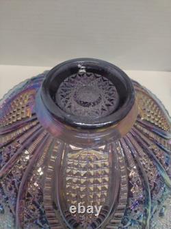 Vtg Indiana Carnival Amethyst Pedestal Punch Bowl Set Heirloom 1950s 9 Piece Set