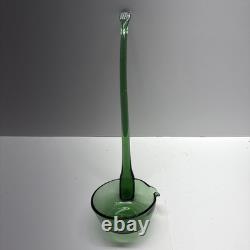 Vtg Indiana Harvest Grape Carnival Glass Iridescent Green Punch Bowl Set w Hooks