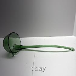 Vtg Indiana Harvest Grape Carnival Glass Iridescent Green Punch Bowl Set w Hooks