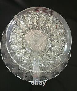 Vtg Jeannette Glass Punch Bowl Set 17 pc-UnderplatePedestalPunchbowlLadle&13Cups