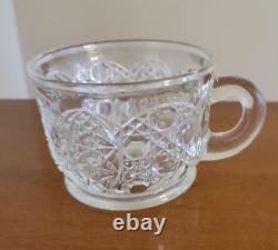 Vtg. L. E. Smith Daisy/Button Clearn MCM Punch Bowl Metal Stand 12 cups & Laddle