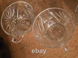 Vtg L. E. Smith Glass Galaxy Punch Bowl Set 12 Cups & Ladle Pinwheel Stars MCM