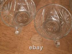 Vtg L. E. Smith Glass Galaxy Punch Bowl Set 12 Cups & Ladle Pinwheel Stars MCM