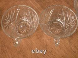 Vtg L. E. Smith Glass Galaxy Punch Bowl Set 12 Cups & Ladle Pinwheel Stars MCM