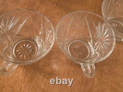 Vtg L. E. Smith Glass Galaxy Punch Bowl Set 12 Cups & Ladle Pinwheel Stars MCM