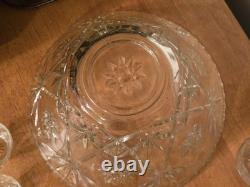 Vtg L. E. Smith Glass Galaxy Punch Bowl Set 12 Cups & Ladle Pinwheel Stars MCM