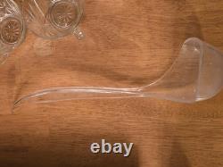 Vtg L. E. Smith Glass Galaxy Punch Bowl Set 12 Cups & Ladle Pinwheel Stars MCM