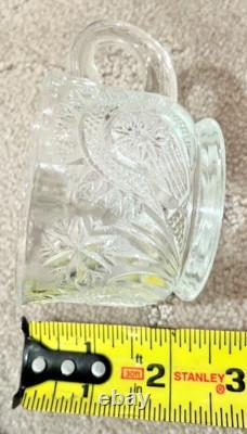Vtg LE Smith Slewed Horseshoe Radiant Daisy Pinwheel & Star Punch Bowl Set 1930s