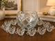 Vtg Mid Century Colony Diamond Block Lattice Clear Crystal Glass Punch Bowl Set