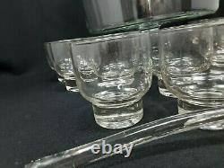 Vtg Mid-Century Modern WEST VIRGINIA GLASS SPECIALTY PUNCH BOWL SET CUPS LADLE