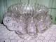 Vtg Punch Bowl withStand/Ladle 12 Cups Mardi Gras #42 Clear Glass Duncan Miller