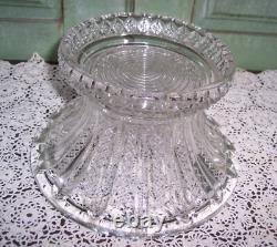 Vtg Punch Bowl withStand/Ladle 12 Cups Mardi Gras #42 Clear Glass Duncan Miller
