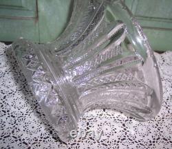 Vtg Punch Bowl withStand/Ladle 12 Cups Mardi Gras #42 Clear Glass Duncan Miller