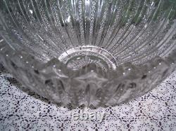Vtg Punch Bowl withStand/Ladle 12 Cups Mardi Gras #42 Clear Glass Duncan Miller