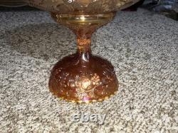 Vtg Rare Millersburg Multi-fruits Marigold carnival glass punch bowl w 9 Cups
