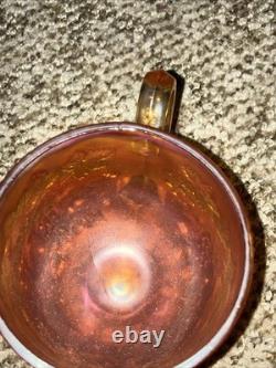 Vtg Rare Millersburg Multi-fruits Marigold carnival glass punch bowl w 9 Cups