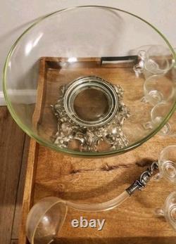 Vtg SILVER ELEGANCE 15pc PUNCH BOWL 12 Cups PITMAN DREITZER COLONY 1545 Complete