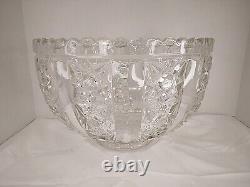 Vtg. Tiffin-Franciscan Royal Pattern 12 Clear Glass Punch Bowl With Ladle USED