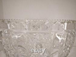 Vtg. Tiffin-Franciscan Royal Pattern 12 Clear Glass Punch Bowl With Ladle USED