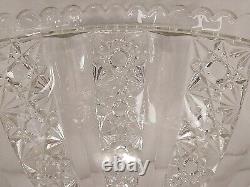 Vtg. Tiffin-Franciscan Royal Pattern 12 Clear Glass Punch Bowl With Ladle USED