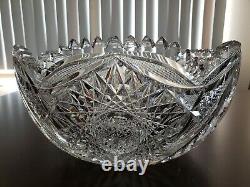 W. C Anderson American Brilliant 12 Punch Bowl c. 1900 Scarce