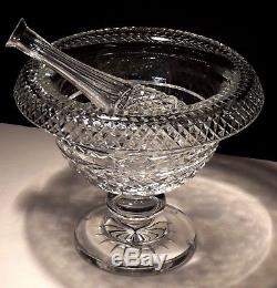 WATERFORD CRYSTAL FOOTED PERIOD PIECE 10 TURNOVER ROLLOVER BOWL withPUNCH FILLER
