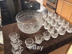 WATERFORD GLANDORE PUNCH BOWL With24 CUPS, EXCELLENT CONDITION