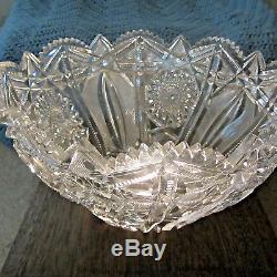 WEBSTER split vesica & bead pattern by CLARK 14 Punch-Bowl cut glass