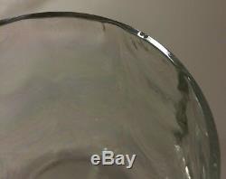 WEST VIRGINIA Glass Iridescent Luster Loop Optic Punch Bowl & 11 Punch Cups