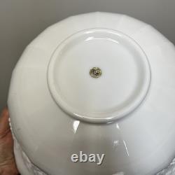 WESTMORELAND Vintage Paneled Grape Milk Glass Large White Punch Bowl