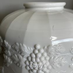 WESTMORELAND Vintage Paneled Grape Milk Glass Large White Punch Bowl
