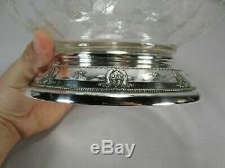 Wallace Rose Point Sterling & Lenox Porcelain Plate & Cambridge Glass Punch Bowl