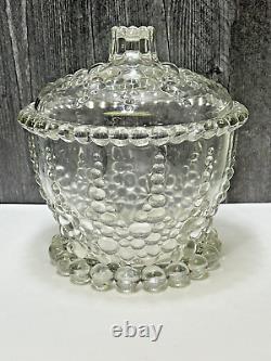 Walther Glass Bolero Series Clear Bubbles Germany 1960s Lidded Punch Bowl Tureen