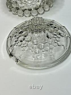 Walther Glass Bolero Series Clear Bubbles Germany 1960s Lidded Punch Bowl Tureen