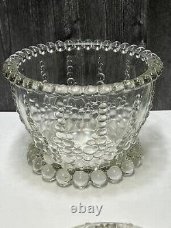 Walther Glass Bolero Series Clear Bubbles Germany 1960s Lidded Punch Bowl Tureen