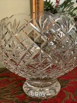 Waterford Crystal 9.25 Diameter Pedestal Punch Bowl or Centerpiece Bowl