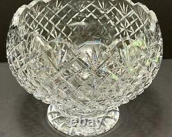 Waterford Crystal 9 Punch Bowl Pedestal Center Bowl Vintage Diamond & Star Cut