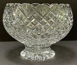 Waterford Crystal 9 Punch Bowl Pedestal Center Bowl Vintage Diamond & Star Cut